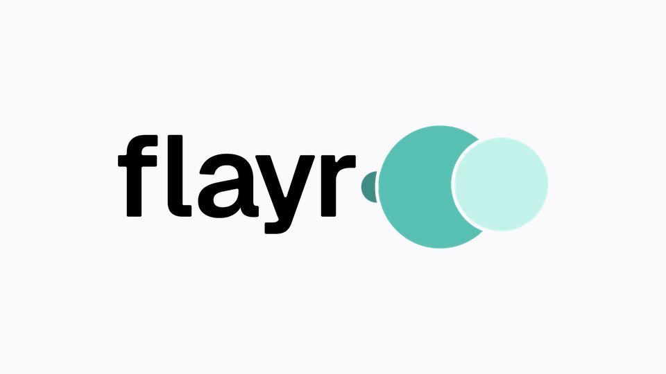 The Flayr logo in colour on the light page background