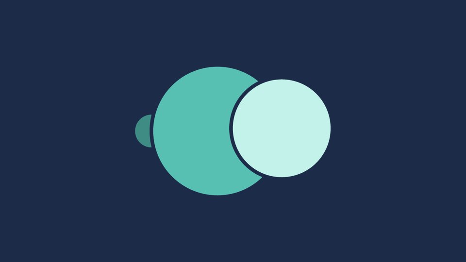 The three-circle mark on navy