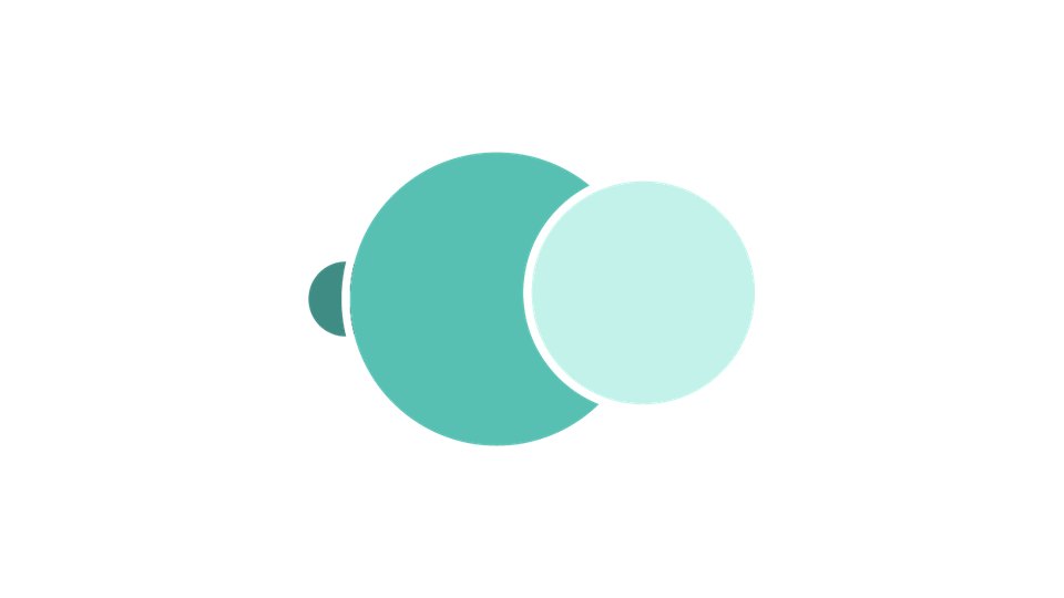 The three-circle mark on its own on white