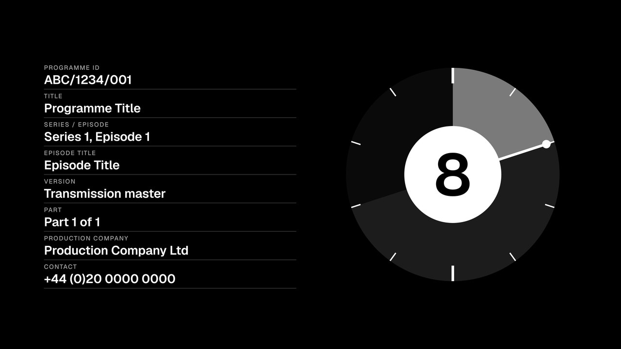 The unbranded clock: white type and a grey sweep on black, with no logo