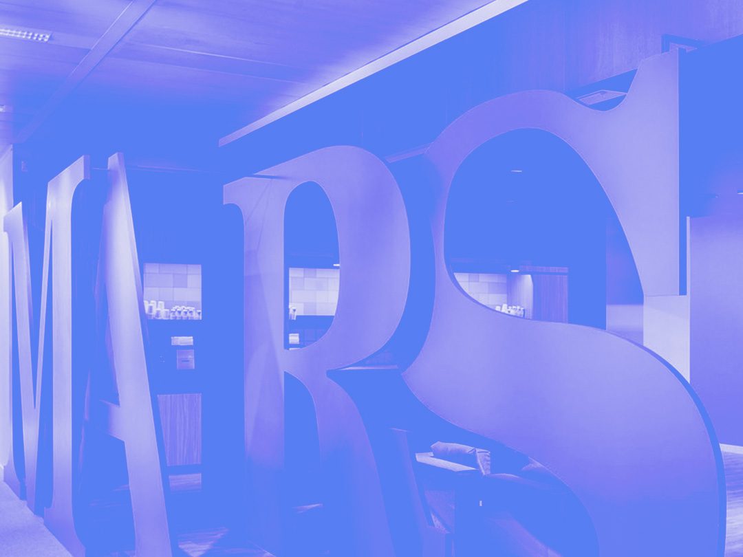 A branded content still, tinted blue