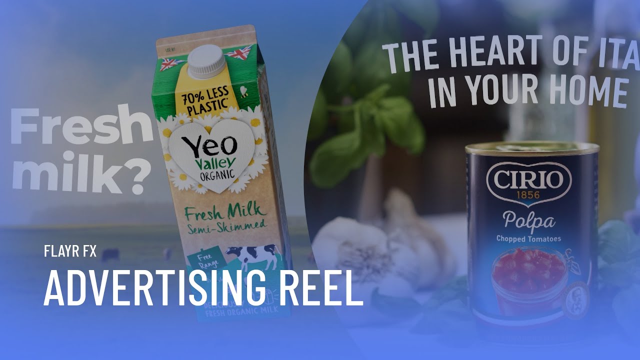 Opening frame of the advertising and branded content showreel