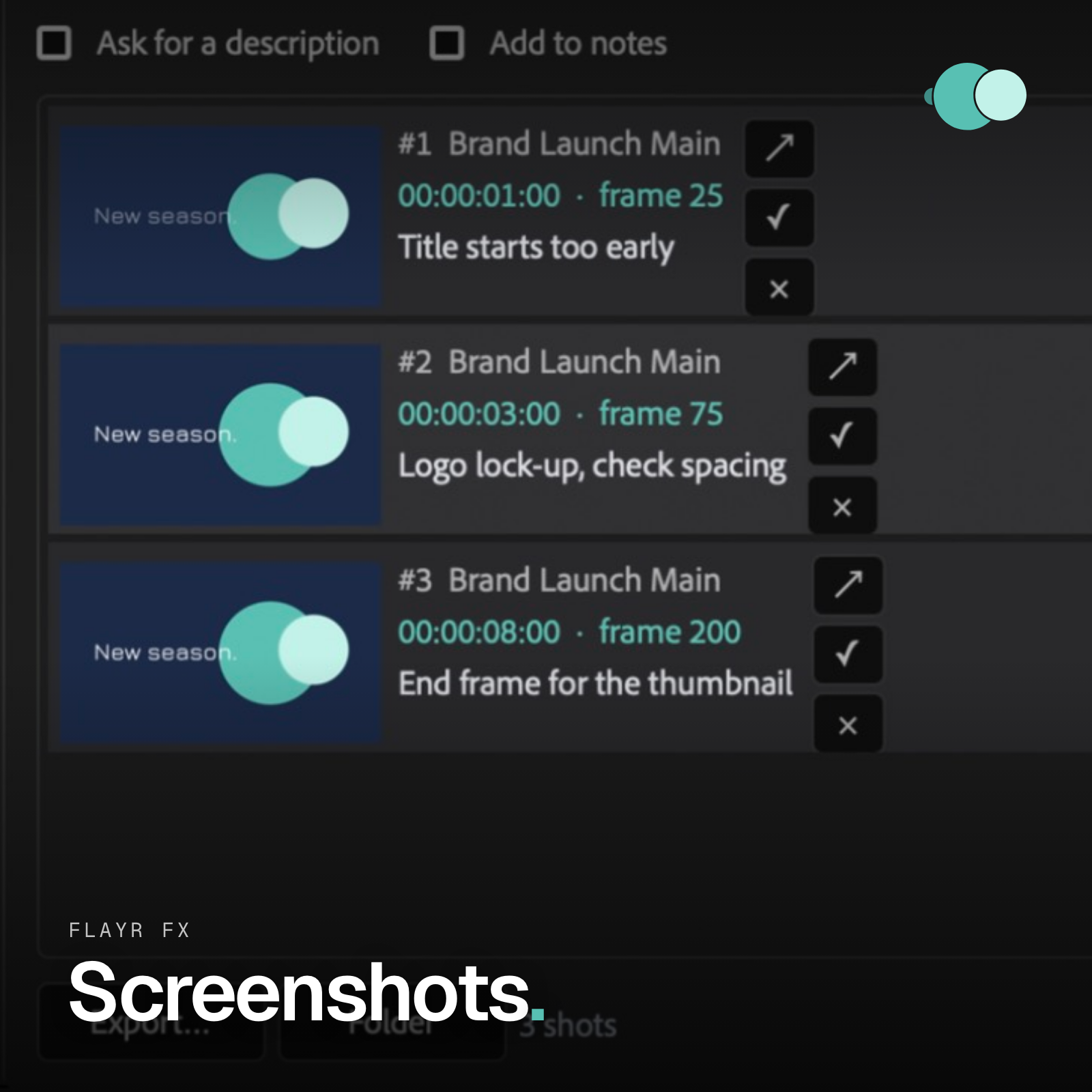 Flayr FX Screenshots logo for the After Effects frame capture panel
