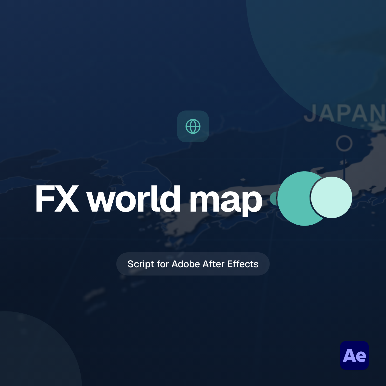 Flayr FX World Map logo for the After Effects animated 3D map tool