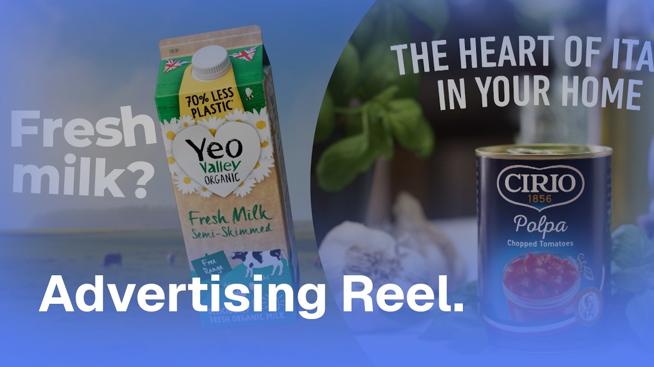 Opening frame of the advertising and branded content showreel