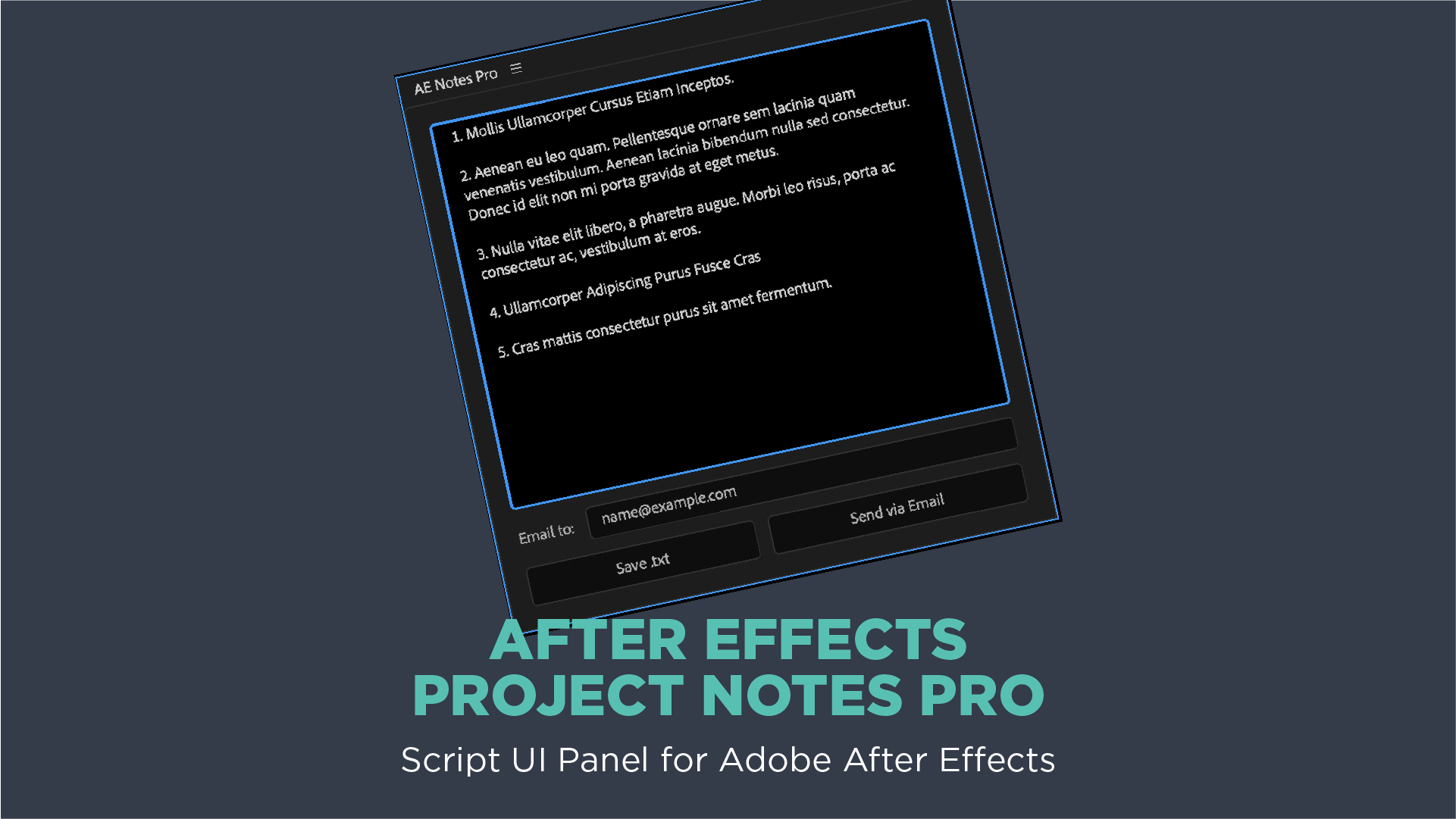 After Effects Project Notes Pro